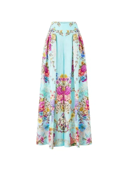 Pantaloni Camilla cu model floral cu imagine albastru