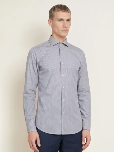 Boss Košile Hank Slim Fit černá bílá