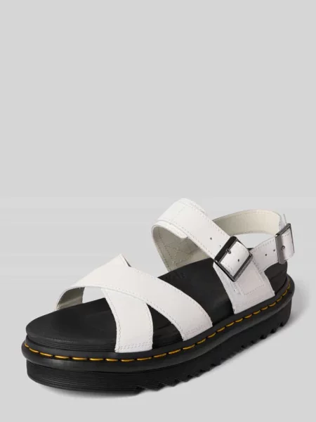 Sandały z naturalnej skóry bydlęcej Dr. Martens białe