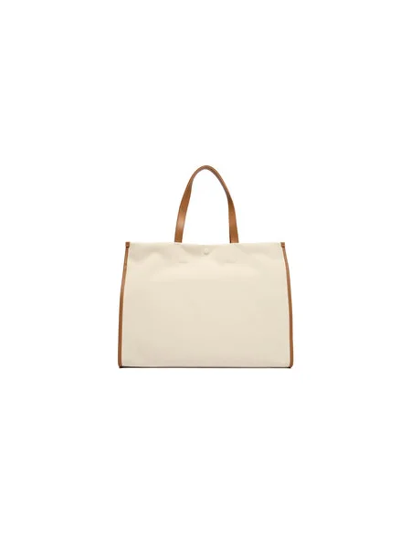 Plátěná shopper kabelka Lacoste biela