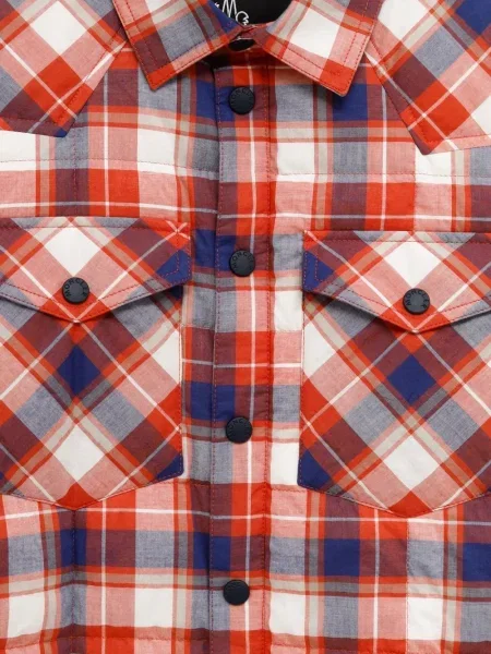 Vunena jakna Moncler Grenoble karirana crvena