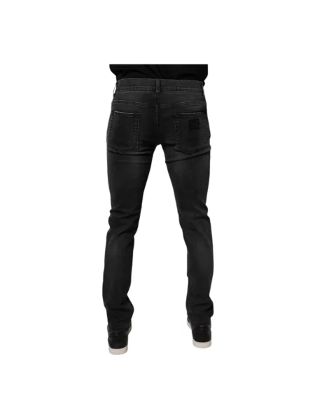 Skinny jeansy skinny Dolce And Gabbana z naszywkami czarne