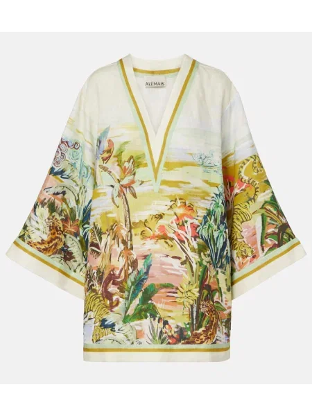 Tunică Alemais de in cu imagine