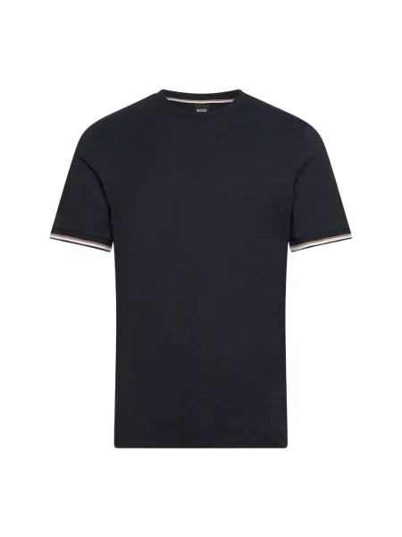 BOSS t-shirt granatowy gładki niebieska