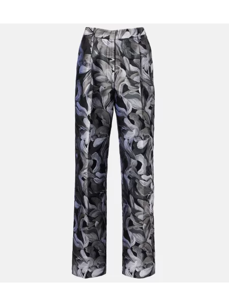 Pantaloni Dries Van Noten cu talie înaltă de lână