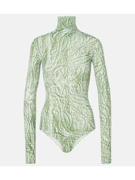 Top Mm6 Maison Margiela z nadrukiem z dżerseju zielony