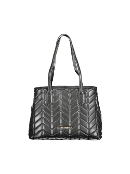 Lniana torebka Valentino By Mario Valentino czarna