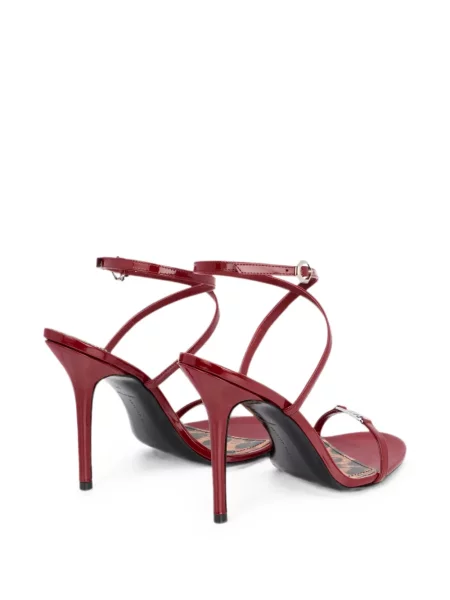 Pantofi cu toc Philipp Plein din piele cu toc înalt de lac roșu