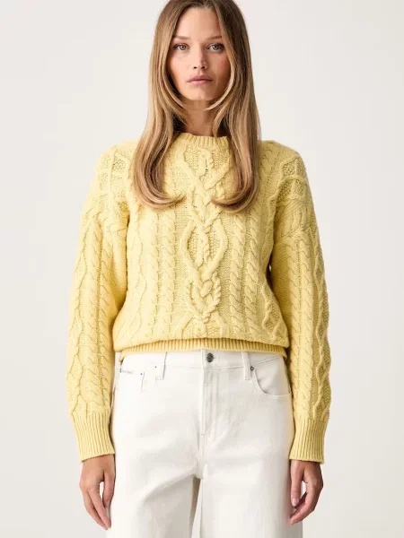 Weekend Max Mara pulover pentru femei din lână WKDALBEN galben