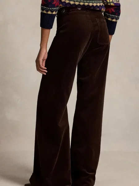 Polo Ralph Lauren παντελόνι με άνοιγμα με γυναικείο καφέ