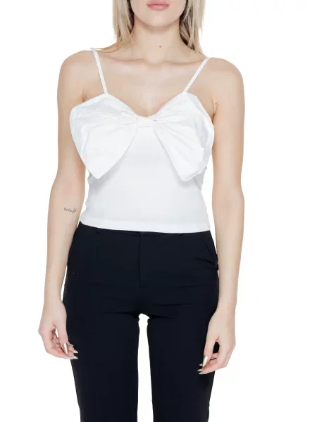 Top Only z kokardką biały