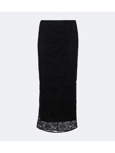 Fustă midi Dolce&gabbana din dantelă negru