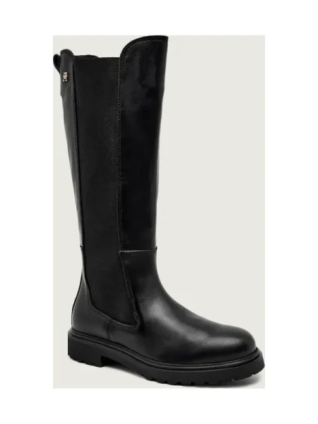 Tommy Hilfiger De piele cizme de echitație negru