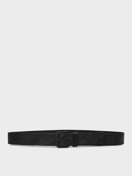 Шкіряний ремінь Replay чорний