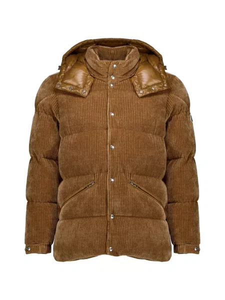 Geacă Moncler de catifea cord maro
