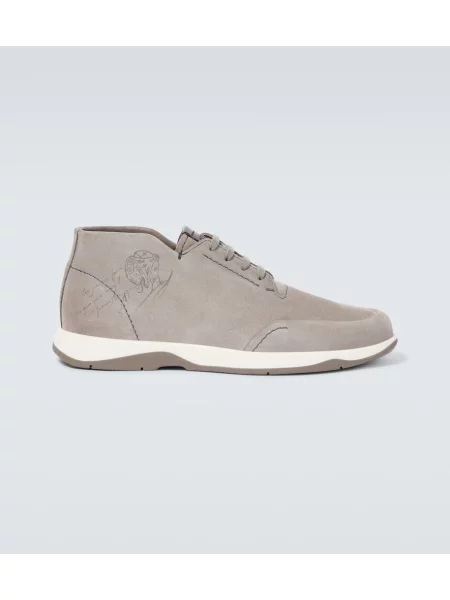 Sneakerși Berluti din piele de căprioară gri