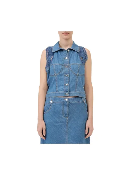 Krótka kamizelka Ermanno Scervino niebieska