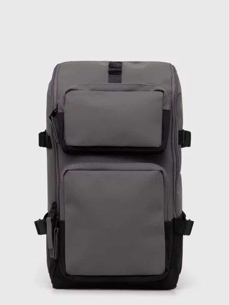 Раница Rains Backpacks голям с изчистен дизайн сиво