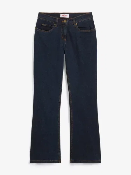 Jeansy ze stretchem o kroju bootcut i wysokim stanem niebieskie