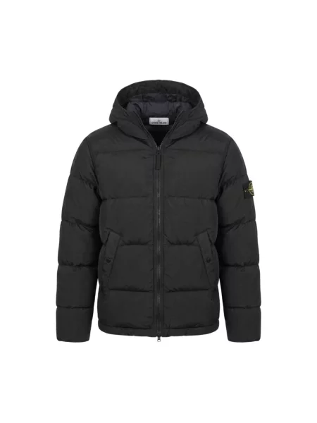 Kurtka puchowa Stone Island z kamieniami pikowana czarna