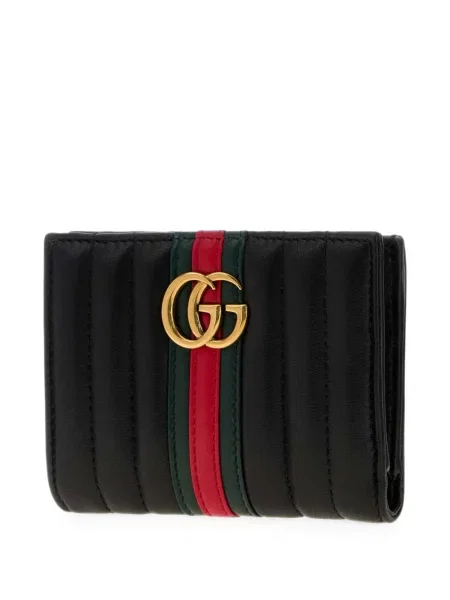 Matlasat portofel Gucci din piele negru