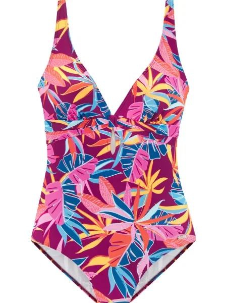 BUFFALO Costum de baie întreg / mov zmeură / portocaliu / roz albastru