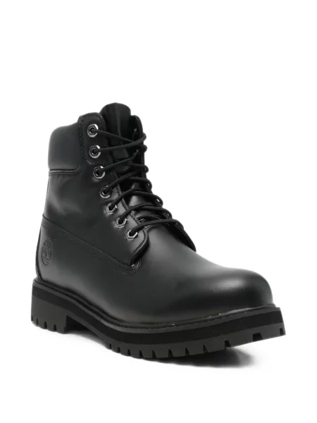 Кожени боти до глезена Timberland с връзки черно