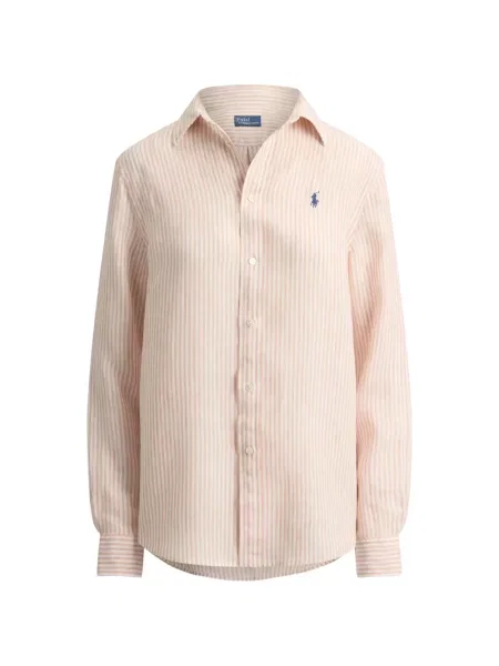 Lanena ošišano polo majica Polo Ralph Lauren s printom siva