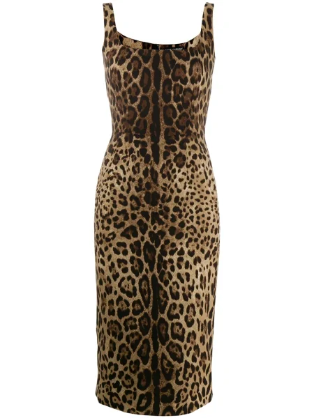 Rochie Dolce & Gabbana cu imagine cu model leopard de costum negru