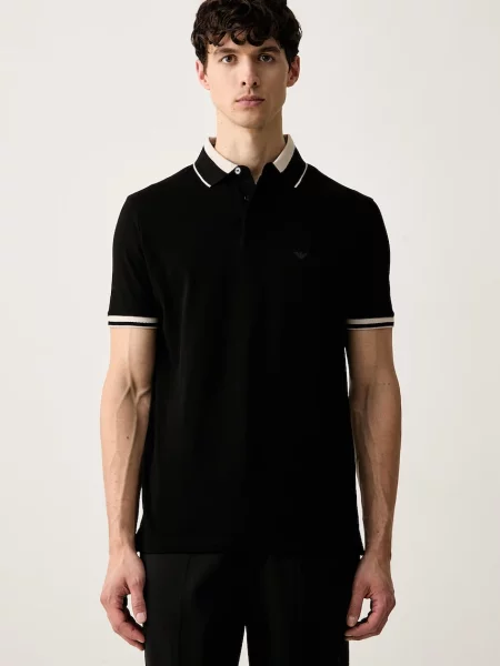 Tricou polo Emporio Armani negru