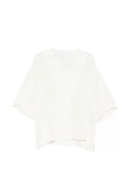 Bluzka Eleventy z dekoltem w serek biała