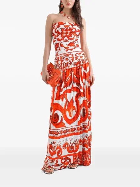 Lung rochie Dolce & Gabbana cu imagine portocaliu