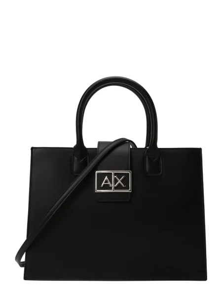 Geantă shopper Armani Exchange din piele negru