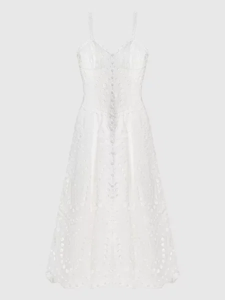 Сукня міді Solace з вишивкою Charo Ruiz біла