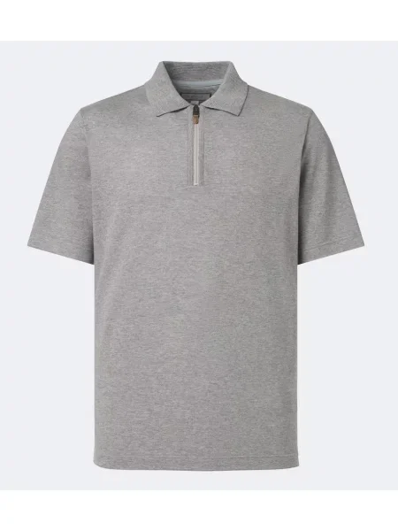 Tricou polo Canali din cașmir gri