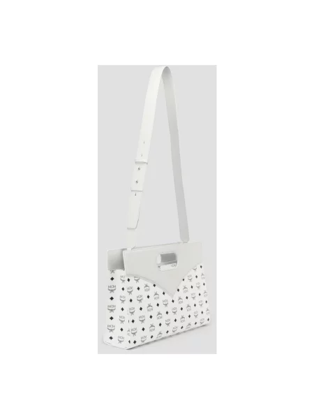 Torebka crossbody Mcm zamszowa biała