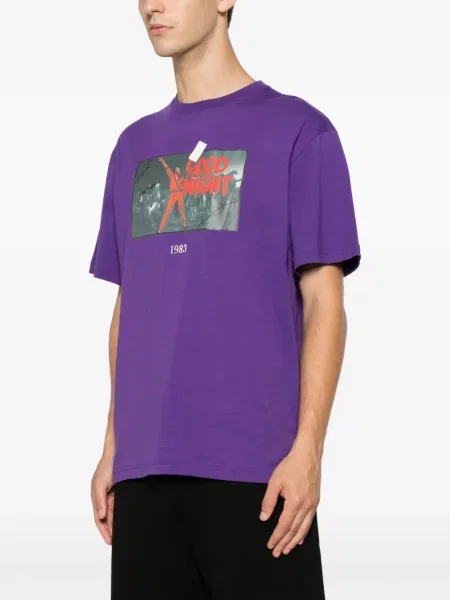 Tricou Throwback cu imagine violet