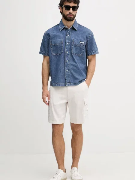 Denim srajca Calvin Klein modra
