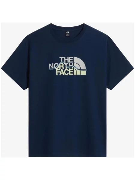 Koszulka z krótkim rękawem The North Face Mountain Line Graphic granatowy jasnożółty jasnoszary XS niebieska