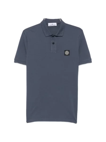 Tricou polo Stone Island cu strasuri albastru