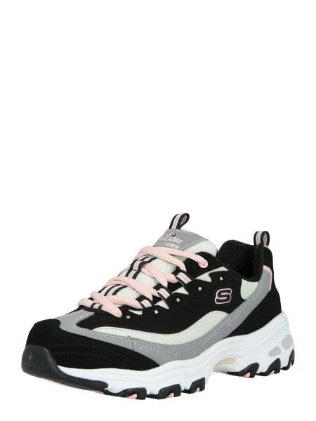 SKECHERS Nízke tenisky D LITES-COOL CHANGE sivá / svetlozelená / marhuľová čierna