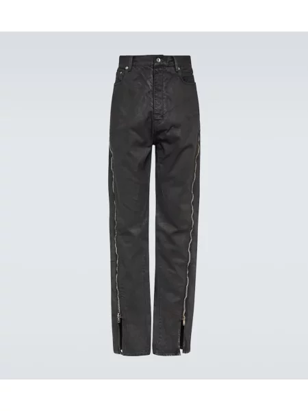Blugi evazați Rick Owens cu talie înaltă negru