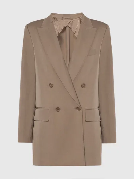 Двобортний жакет LEVICO з вовни Max Mara коричневий