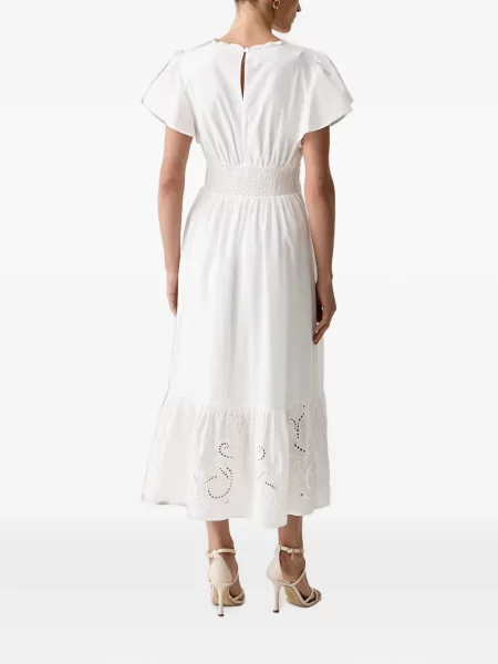 Rochie midi Morgan cu broderie alb