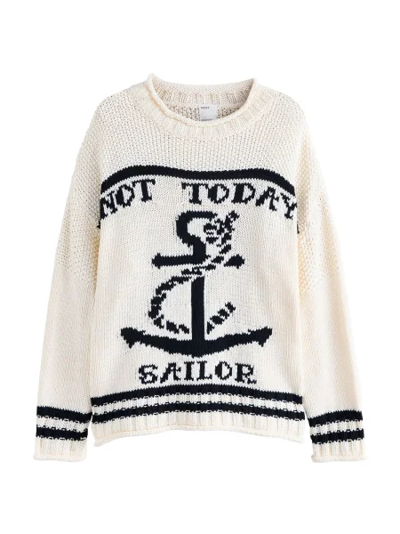 Next Pulover Sailor negru alb