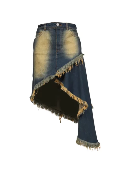Fustă din denim Vivamus asimetrică albastru
