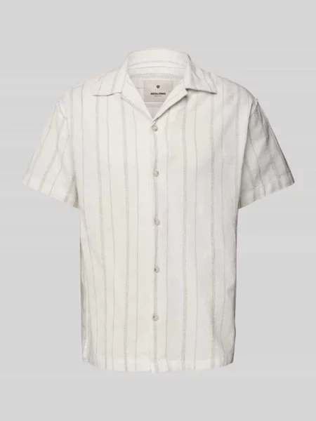 Koszula casualowa z kołnierzem z połami model ‘BLUWILLIAM’ Jack & Jones Premium biała