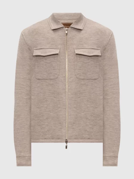 Шерстяная рубашка Doriani Cashmere бежевая