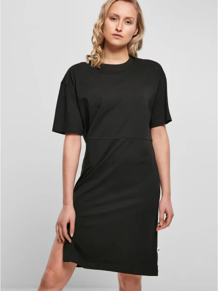Φορέματα Urban Classics Ladies Organic Oversized Slit Tee Dress Black XS μαύρο