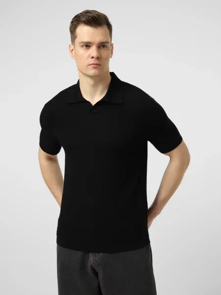 Шерстяное поло Emporio Armani черное